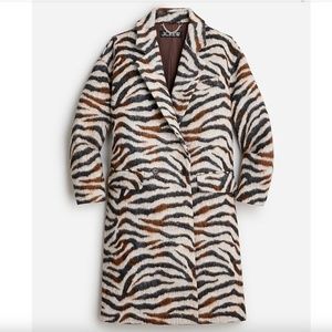 J. Crew Collection relaxed topcoat in zebra jacquard Wool Coat - Size M
